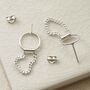 Sterling Silver Hanging Chain And Ring Studs, thumbnail 5 of 6