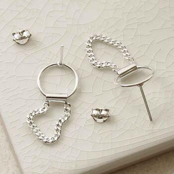 Sterling Silver Hanging Chain And Ring Studs, 5 of 6