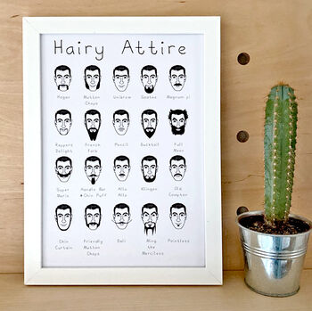 Beard And Moustache Male Grooming Hairy History Print, 2 of 5
