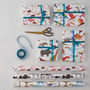 Flamingos And Hedgehogs Croquet Gift Wrap Four Sheets, thumbnail 3 of 3