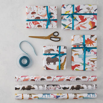 Flamingos And Hedgehogs Croquet Gift Wrap Four Sheets, 3 of 3