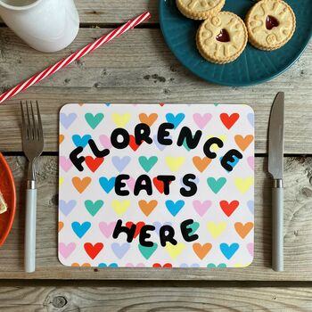 Bright Hearts Personalised Placemat, 3 of 5