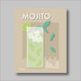 Mojito Cocktail Print Four Colour Options, thumbnail 8 of 8