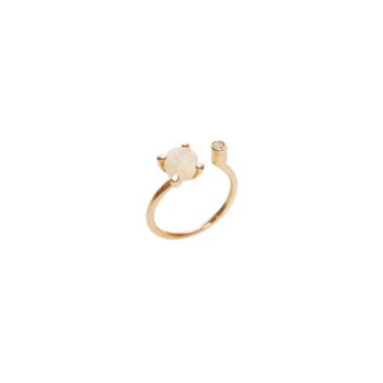 Sterling Silver Solitaire Moonstone Gold Plated Ring, 4 of 4