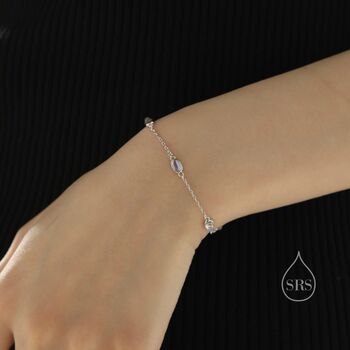 Sterling Silver Oval Moonstone Satellite Bracelet, 2 of 12