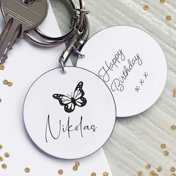 Butterfly Personalised Name Keyring, 2 of 3