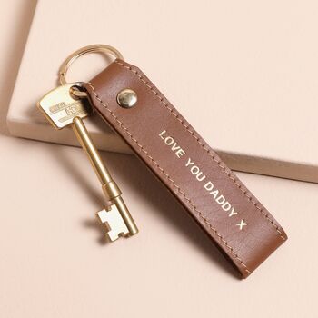 Personalised Men's Leather Wallet And Keyring Gift Set In Tan, 2 of 5