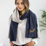 Personalised Navy To Stone Scarf, thumbnail 1 of 6