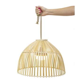Rechargeable LED Natural Woven Pendant, 4 of 6