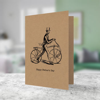 Dapper Dad On His Bicycle Father's Day Card, 2 of 2