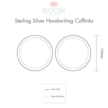 Sterling Silver Handwriting Personalised Cufflinks, 2 of 3