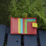 Personalised Small Mutlicolour Red Leather Purse Rfid Protected, thumbnail 3 of 9