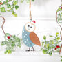 Owl With Santa Hat Christmas Tree Decoration, thumbnail 1 of 3