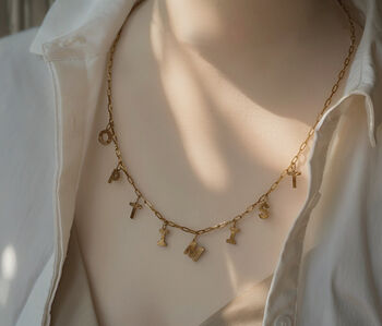 Gold Sunburst Name Necklace, 3 of 9