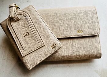 Personalised Travel Wallet Grained Leather Vegan, 12 of 12