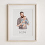 Personalised First Father's Day Print, New Dad Watercolour Portrait Gift, thumbnail 7 of 10