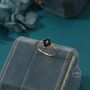 One Carat Rhombus Cut Blue Sandstone Ring In Sterling Silver, thumbnail 9 of 12