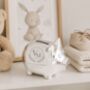 Personalised Monogram Silver Plated Piggy Bank, thumbnail 1 of 3