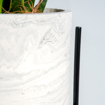 Handmade Black And White Marble Plant Pot, 4 of 6