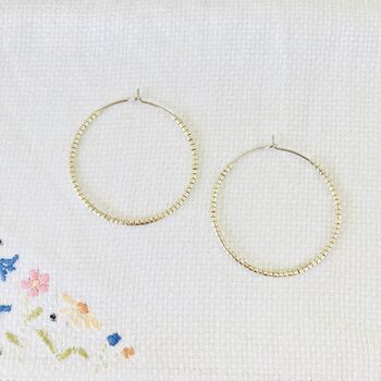 Large Hoop Sterling Silver / Gold Plated Bead Earrings, 12 of 12