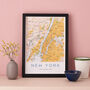 Framed And Personalised New York Map Print, thumbnail 2 of 4