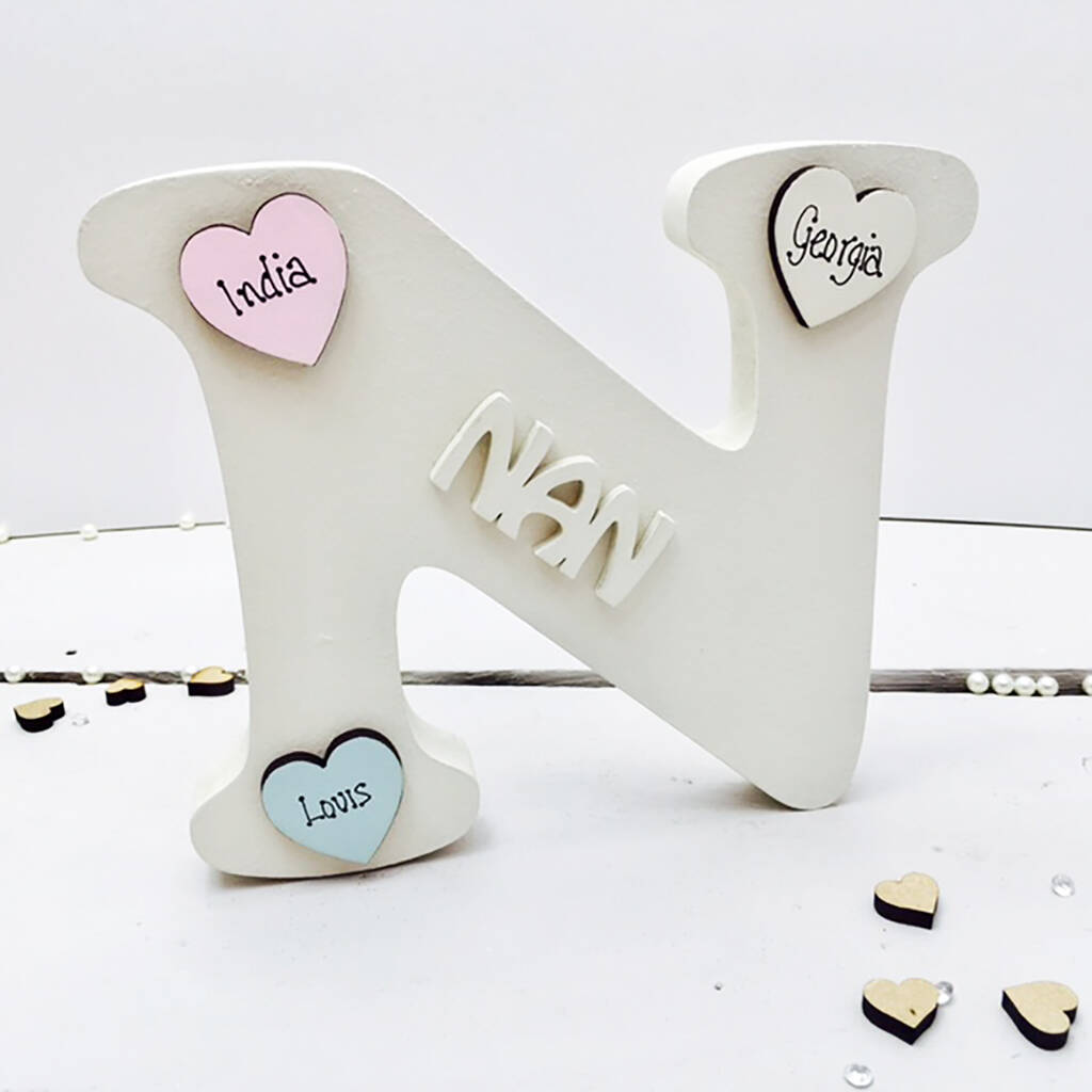 Personalised Nan N Letter Mother's Day Gift Ivory By Craft Heaven Designs |  