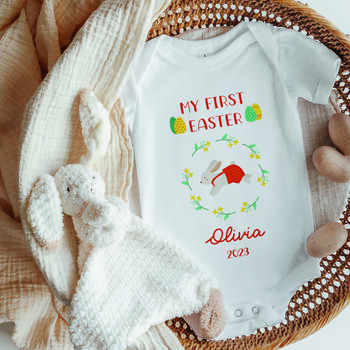 Personalised My Firts Easter Bodysuit For Boys Or Girls, 2 of 3