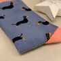 Bamboo Little Sausage Dogs Socks In Blue, thumbnail 2 of 2