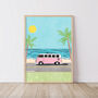 Camper In The Sun Illustrated Print, thumbnail 2 of 4