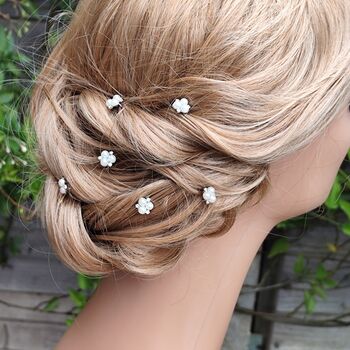 Set Of Six Pearl Bridal Hair Pins, 2 of 12