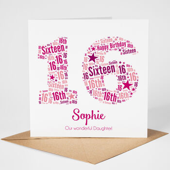 Personalised 16th Birthday Card For Girl Daughter, 2 of 2