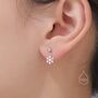 Sterling Silver Minimalist Snowflake Dangle Stud Earrings, thumbnail 7 of 11