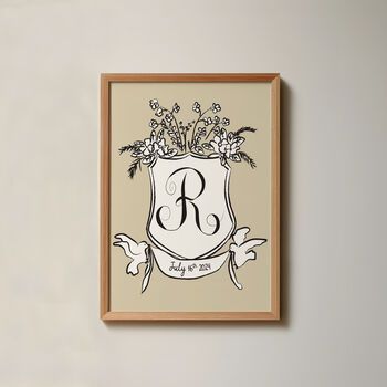 Personalised Wedding Crest Paper Print, 11 of 12