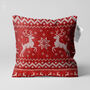 Reindeers Winter Cushion Cover With Red And White, thumbnail 4 of 8