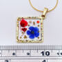 Real Flowers Diamond Pendant Necklace Small Hand Made, thumbnail 3 of 8