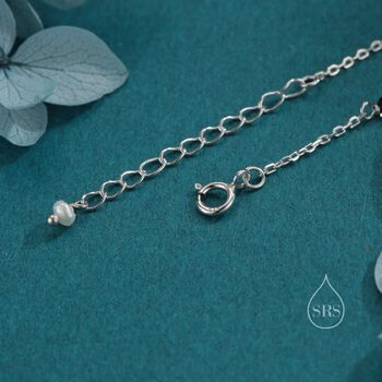 Sterling Silver 2mm Black Spinel Beaded Satellite Chain Bracelet, 6 of 12