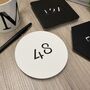 Monochrome Laser Cut Round House Number, thumbnail 2 of 11