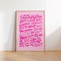 Dancing Queen Lyrics Print, Abba Poster, 16 Colour Options, thumbnail 1 of 11