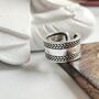 Adjustable Wide Thick Cigar Band 925 Silver Cuff Ring, thumbnail 5 of 6