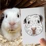 Personalised Guinea Pig Lover Portrait Face Print, thumbnail 3 of 12