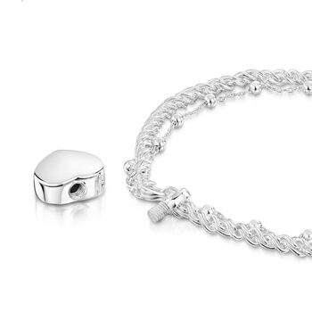 Rope Chain Heart Urn Ashes Bracelet Sterling Silver, 2 of 7