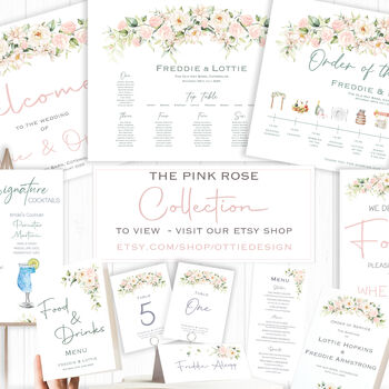 Wedding Seating Plan Cards Pink And White Floral, 6 of 6