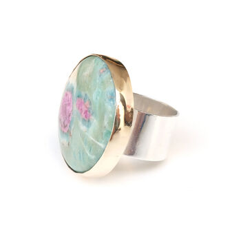 Ruby Fuchsite Gemstone Ring Set In 9ct Gold, 4 of 5