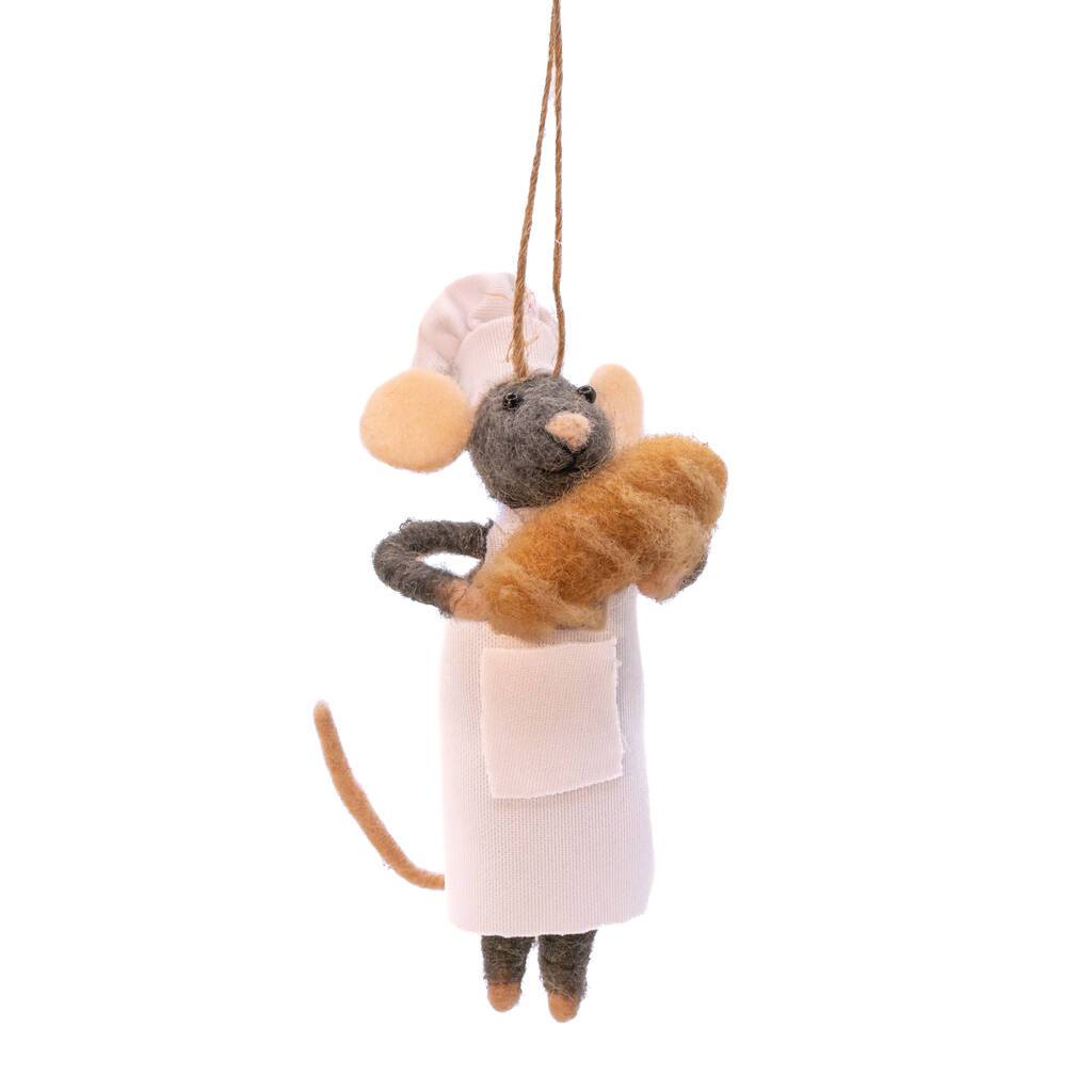 Mr Baker Mouse Felt Decoration, 1 of 1