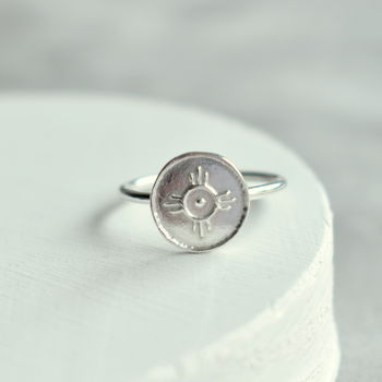 Silver 'Happiness' Amulet Ring, 3 of 8