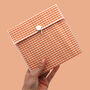 Reusable Organic Gingham Eco Envelope Square | Tangerine, thumbnail 1 of 5