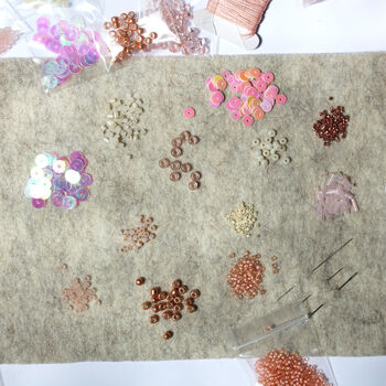 Beaded Embroidery Kit In 'Pink', 8 of 11