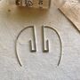 Minimalist Angular Drop Sterling Silver Earring, thumbnail 4 of 6