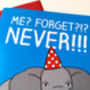 Elephant Belated Birthday Card, thumbnail 3 of 3