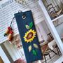 Sunflower Hand Embroidered Linen Bookmark, thumbnail 4 of 5